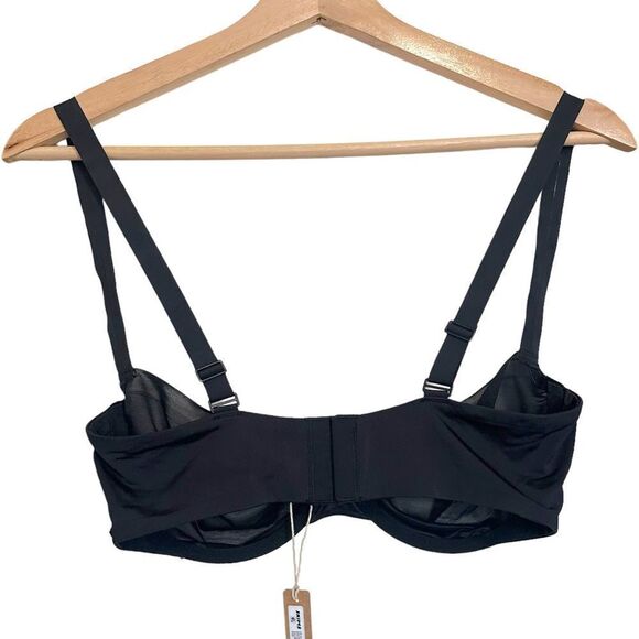 NWT SKIMS No Show Molded Unlined Balconette Sexy Sheer Lingerie In Onyx Black - Picture 7 of 8